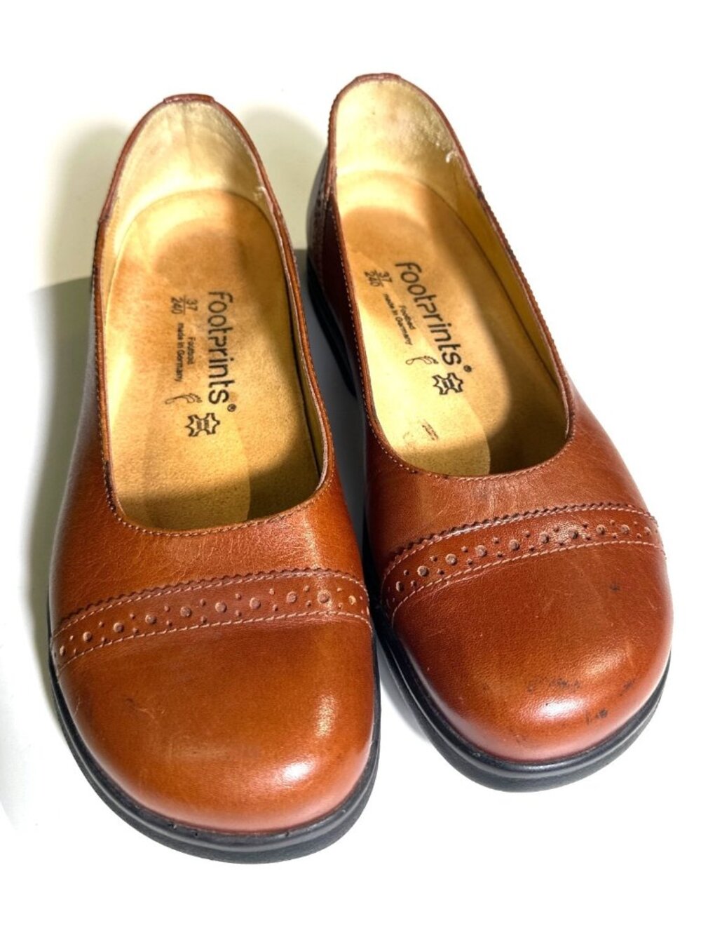 Footprints By Birkenstock Brown Leather Flat Sze 37 Comfort Footbed Made Germany